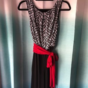 Black white and red jumpsuit.